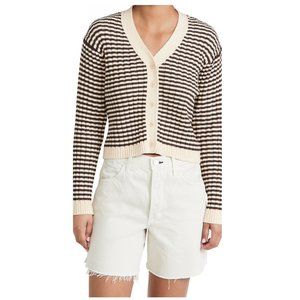 THE GREAT Mini Striped Cardigan sweater
